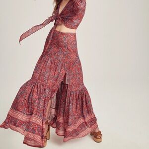 Veronica Beard Serence Skirt Cottagecore Red Multicolor Size XL $448